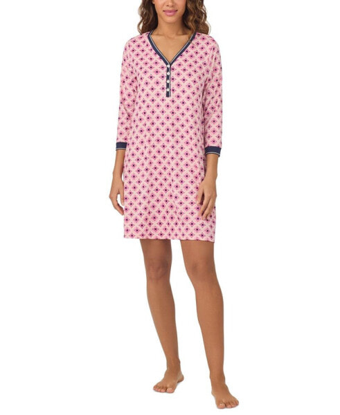 Women's Printed 3/4-Sleeve Sleepshirt