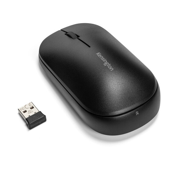 Kensington SureTrack™ Dual Wireless Mouse, Ambidextrous, RF Wireless + Bluetooth, 2400 DPI, Black