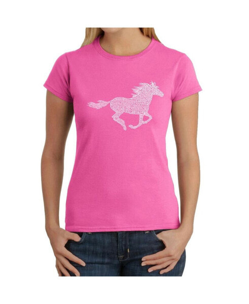 Women's Word Art T-Shirt - Horse Breeds