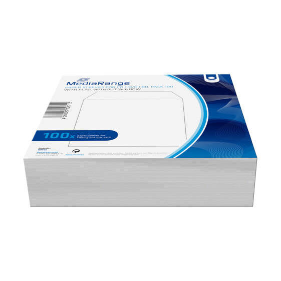 MEDIARANGE BOX66 - Sleeve case - 1 discs - White - Paper - 120 mm - 125 mm