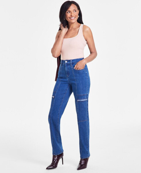 Women's High-Rise Straight-Leg Jeans, Created for Macy's