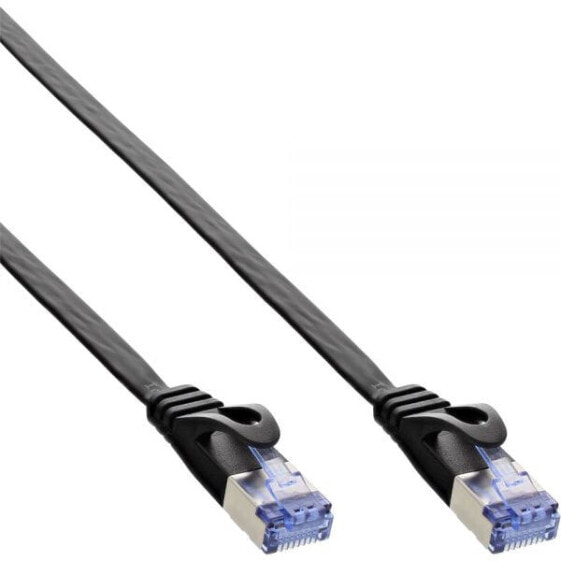 InLine Flat Patch Cable U/FTP Cat.6A black 10m