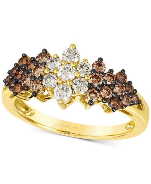 Chocolate Ombré Diamond Cluster Ring (1 ct. t.w.) in 14k Rose Gold, White Gold or Yellow Gold