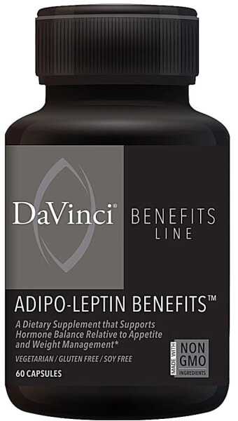 DaVinci Laboratories Benefits Line Адипо-лептин для поддержки гормонального баланс и контроль веса Без глютена 60 капсул