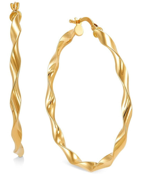Серьга Italian Gold Twisted Hoop 10k Gold