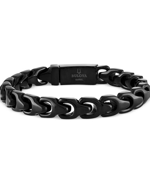 Men's Link Bracelet in Black-Plated Stainless Steel