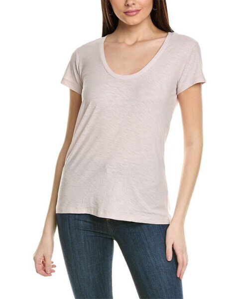 James Perse Sheer Slub T-Shirt Women's Grey 0