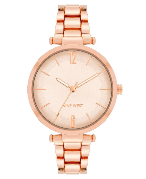 Women's Quartz Rose Gold-Tone Alloy Link Bracelet Watch, 36mm