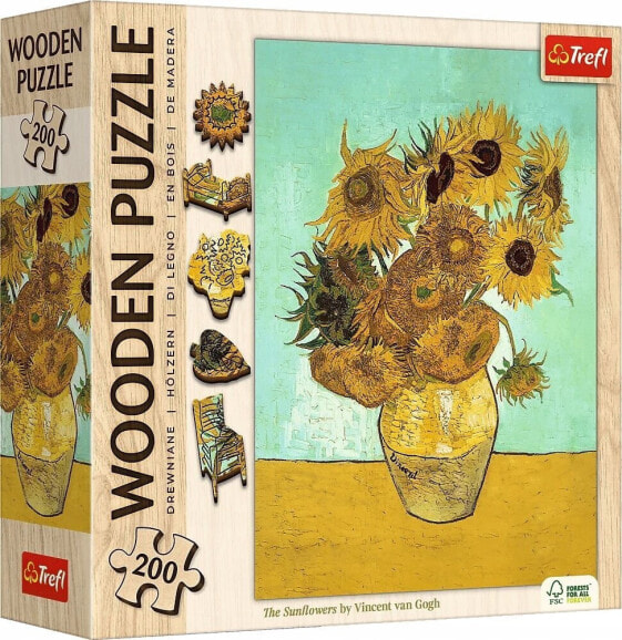 Trefl Puzzle drewniane 200 elementów Słoneczniki Vincent van Gogh