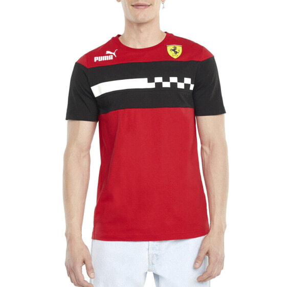 Puma Sf Race Sds Graphic Crew Neck Short Sleeve T-Shirt Mens Red Casual Tops 531