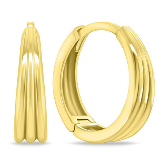 Gold plated hoop earrings EA1042Y