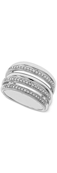 Diamond Multi-Layer Statement Ring (1/4 ct. t.w.) in Sterling Silver
