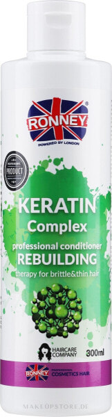 Regenerierende Haarspülung mit Keratin für sprödes und dünnes Haar - Ronney Professional Keratin Complex Rebuilding Conditioner 300 ml