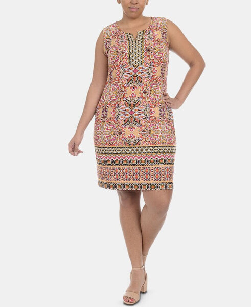 Plus Size Medallion-Print Shift Dress