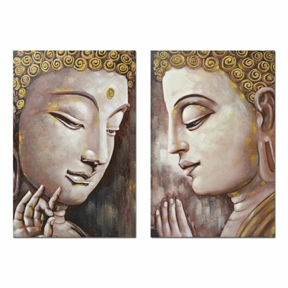 Картины и панно DKD Home Decor Будда Восточный 80 x 3 x 120 см (2 штуки)