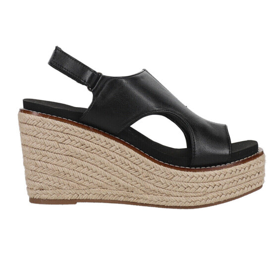 Corkys Freddie Espadrille Wedge Womens Black Casual Sandals 41-0189-BLCK