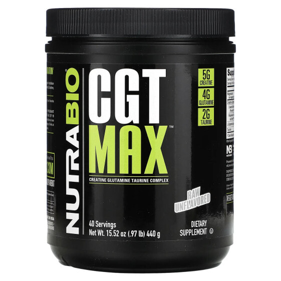 NutraBio, CGT MAX, необработанный, без добавок, 440 г (0,97 фунта)