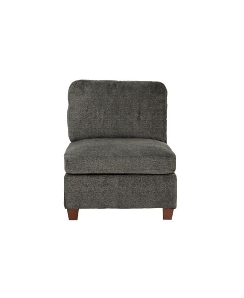 1Pc Armless Chair Only Grey Chenille Fabric Modular Armless Chair Cushion Seat Living Room Furniture