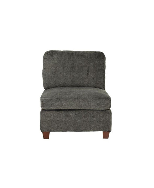 1 Piece Armless Chair Only Grey Chenille Fabric Modular Armless Chair Cushion Seat Living Room Furniture