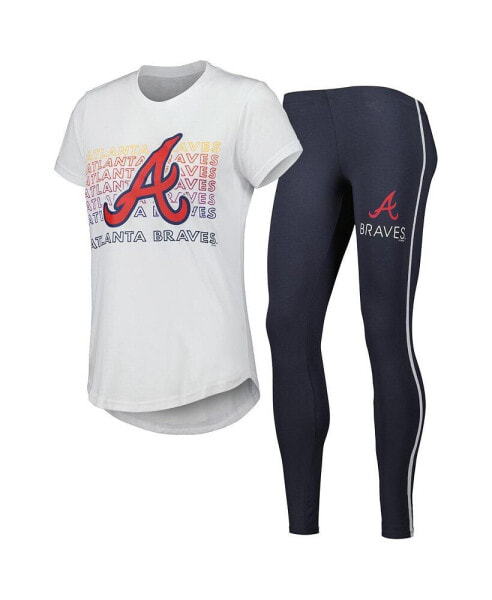 Women's Charcoal, White Atlanta Braves Sonata T-shirt and Leggings Sleep Set