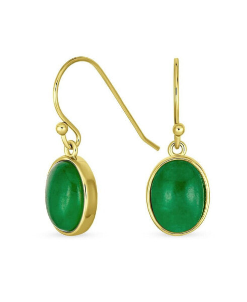 Серьги Bling Jewelry Elegant Green Jade Cabochon