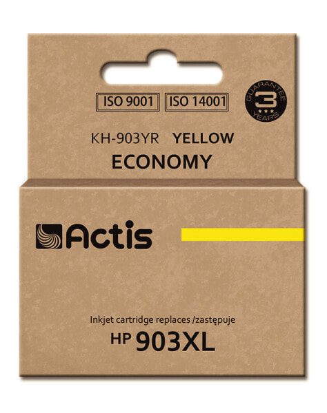 Actis KH-903YR ink (replacement for HP 903XL T6M11AE; Standard; 12 ml; yellow) - New Chip - High (XL) Yield - Dye-based ink - 12 ml - 1 pc(s) - Single pack