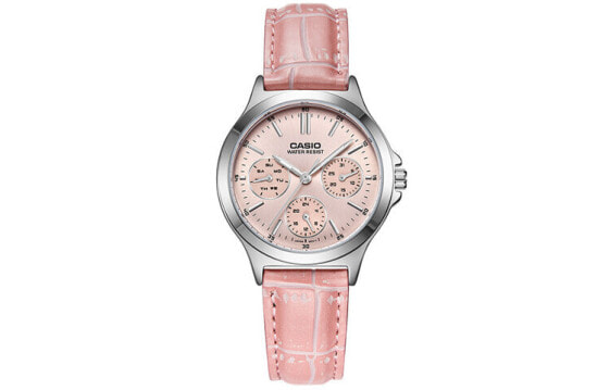 Часы и аксессуары CASIO Dress LTP-V300L-4A розовым циферблатом