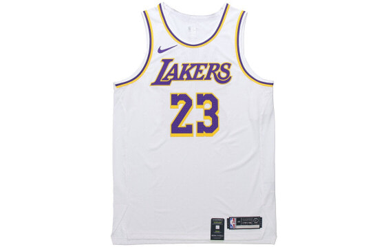 Футболка баскетбольная Nike NBA AU 23, белая, мужская - лимитированная версия лиги, Lakers James 23 - AT4709-102
