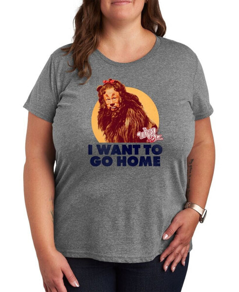 Trendy Wizard of Oz Lion Plus Size Graphic T-shirt