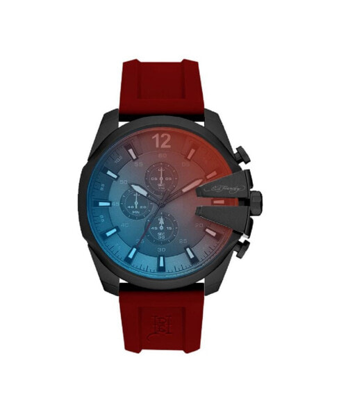 Men's Red Silicone Strap Watch 53mm