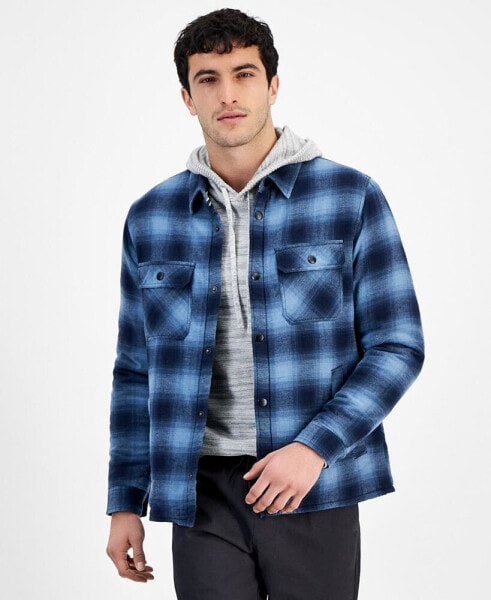 Men's Evans Plaid Shirt Jacket, Created for Macy's