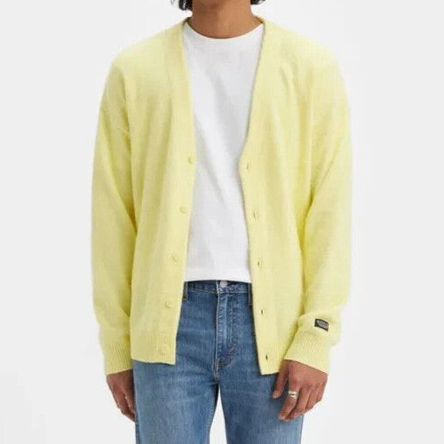 NEW Levi's Yellow Coit Boxy Knit Cardigan Sweater Men's Size Medium New