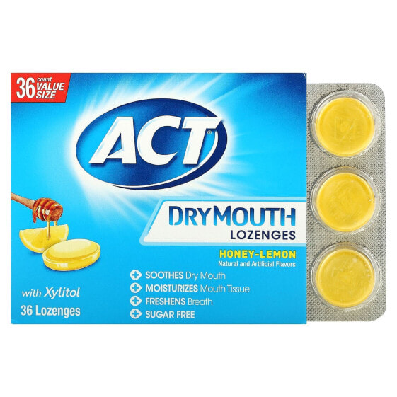 Леденцы для полости рта с ксилитом, без сахара, медово-лимонные, 18 шт - Полоскание и уход за полостью рта ACT