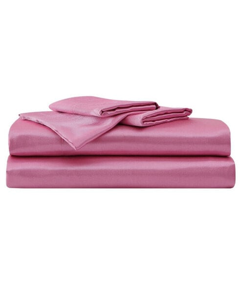 Solid Satin 3 Piece Sheet Set, Twin