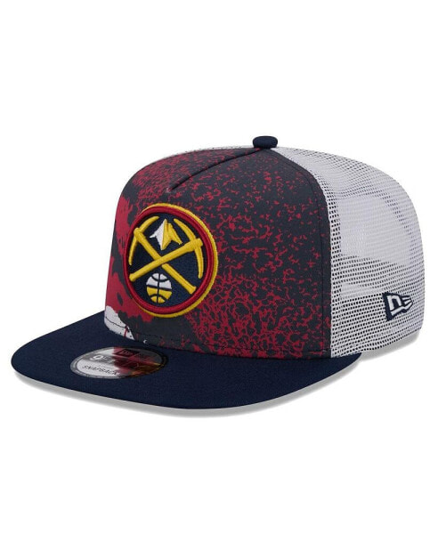 Men's Navy Denver Nuggets Court Sport Speckle 9FIFTY Snapback Hat