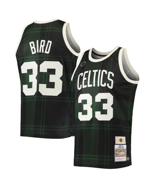 Men's Larry Bird Black Boston Celtics 1985-86 Hardwood Classics Uninterrupted Swingman Jersey