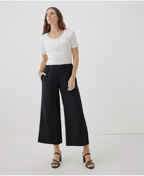 Брюки женские PACT Pact plus Size Coastal Double Gauze Wide Leg Pant