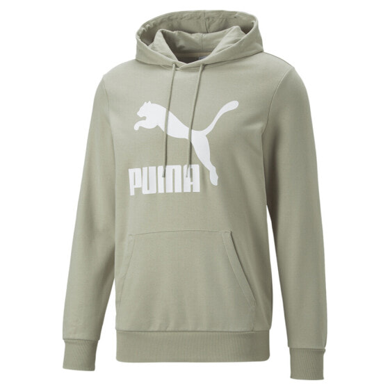 Puma Classics Logo Pullover Hoodie Mens Beige Casual Outerwear 53623868