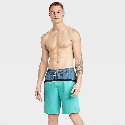 Speedo Men's Marina Porcelin Colorblock Swim Trunk - Teal Green XL