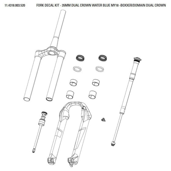 Набор наклеек для вилки RockShox Decal Kit Dual Crown