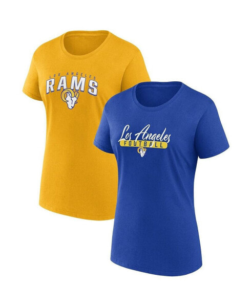 Women's Royal, Gold Los Angeles Rams Fan T-shirt Combo Set