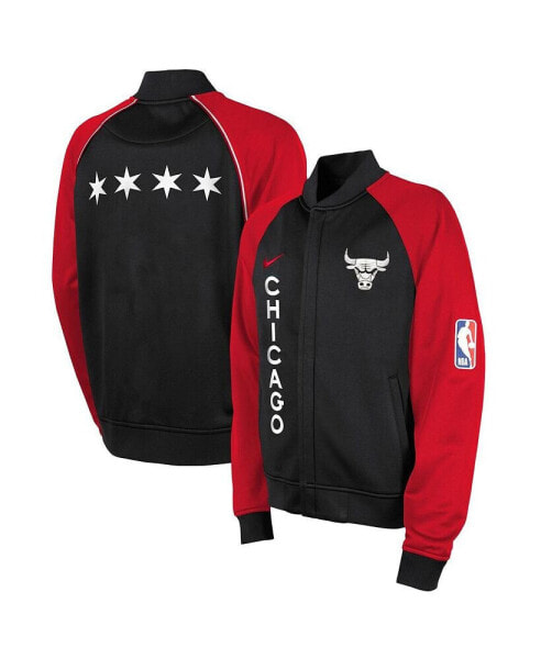 Big Boys Black Chicago Bulls 2023/24 City Edition Authentic Showtime Full-Zip Jacket