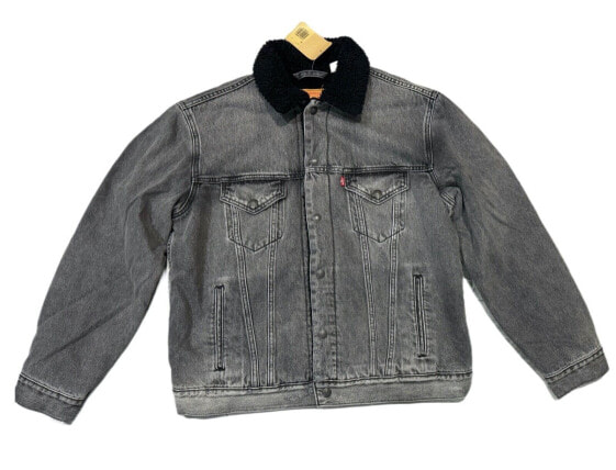 Levi's Men's Vintage Fit Sherpa Trucker Jacket Black Stonewash 791290028