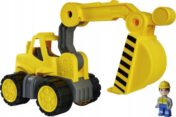 Big BIG Power-Worker excavator + figure, toy vehicle (yellow/grey)