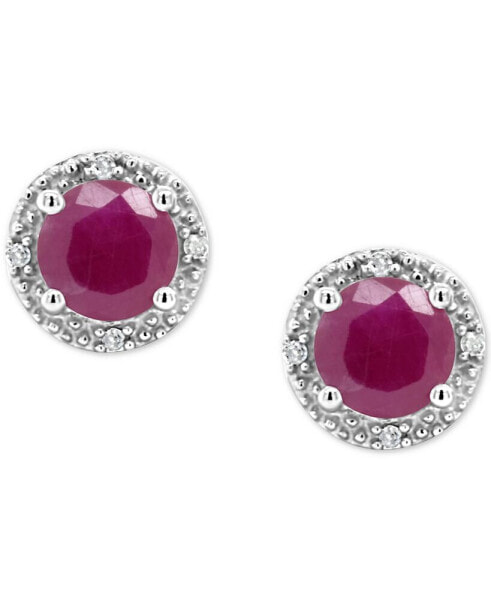 Серьги Macy's Ruby & Diamond Stud