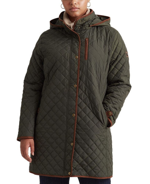 Women's Plus Size Quilted Coat, Created for Macy's