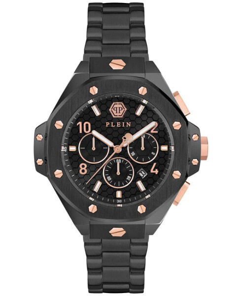 Men's Chronograph Black Ion Plated Bracelet Watch 46mm