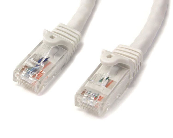 StarTech.com 15m CAT6 Ethernet Cable - White CAT 6 Gigabit Ethernet Wire -650MHz 100W PoE RJ45 UTP Network/Patch Cord Snagless w/Strain Relief Fluke Tested/Wiring is UL Certified/TIA - 15 m - Cat6 - U/UTP (UTP) - RJ-45 - RJ-45