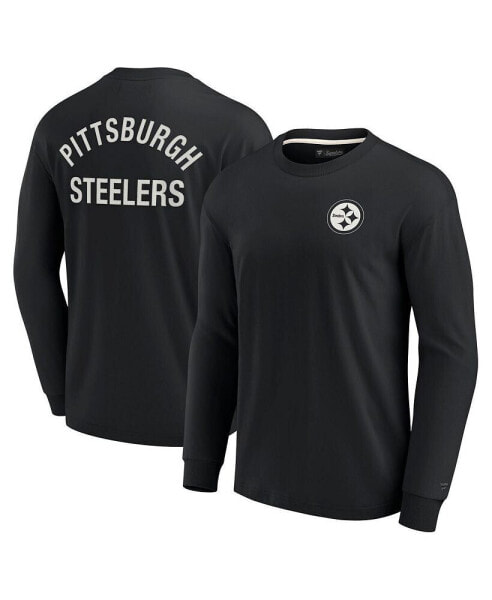 Футболка мужская Fanatics Signature Pittsburgh Steelers черная супер мягкая на длинный рукав