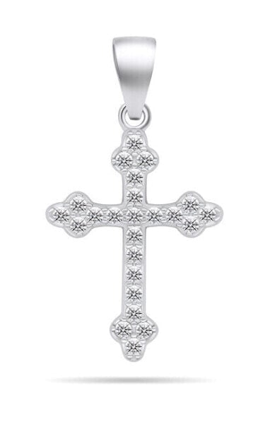 Silver pendant with clear zircons Cross PT84W